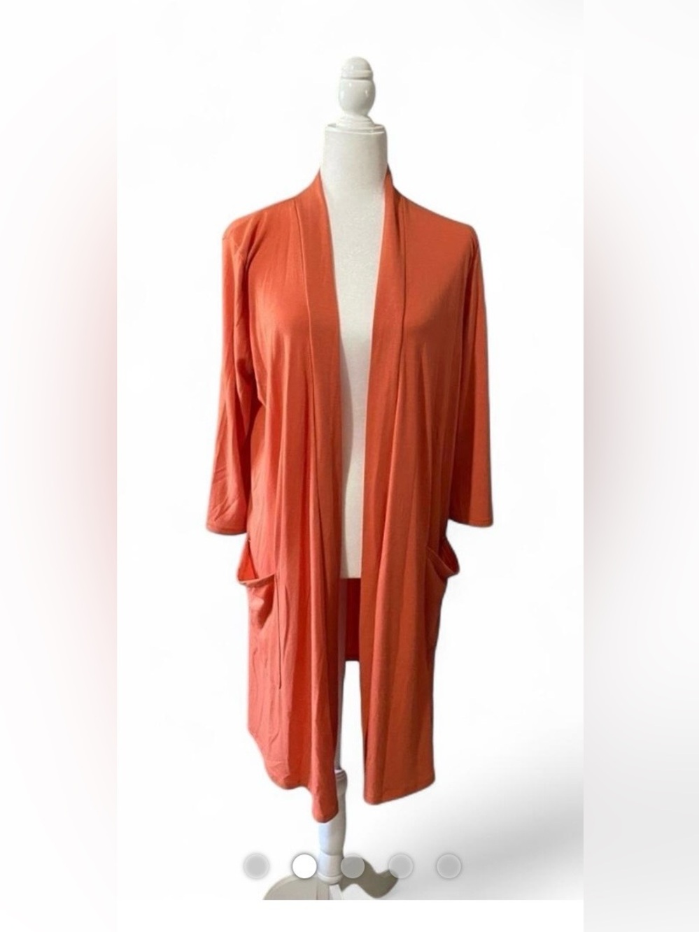NWT Zenana Outfitters Coral‎ Orange Open Front Cardigan